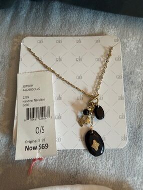 CAbi gold and black multi-pendant necklace